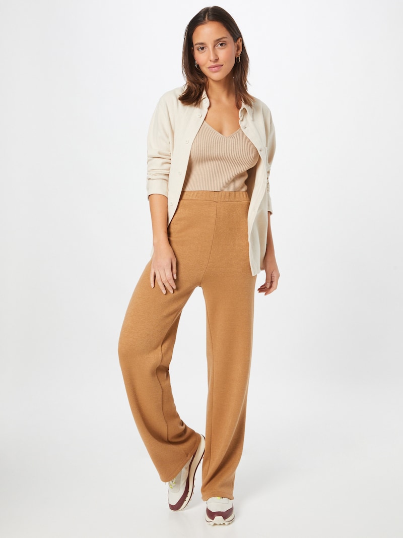 Women Clothing OVS Fabric pants Camel