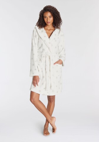 LASCANA Short Bathrobe in White: front