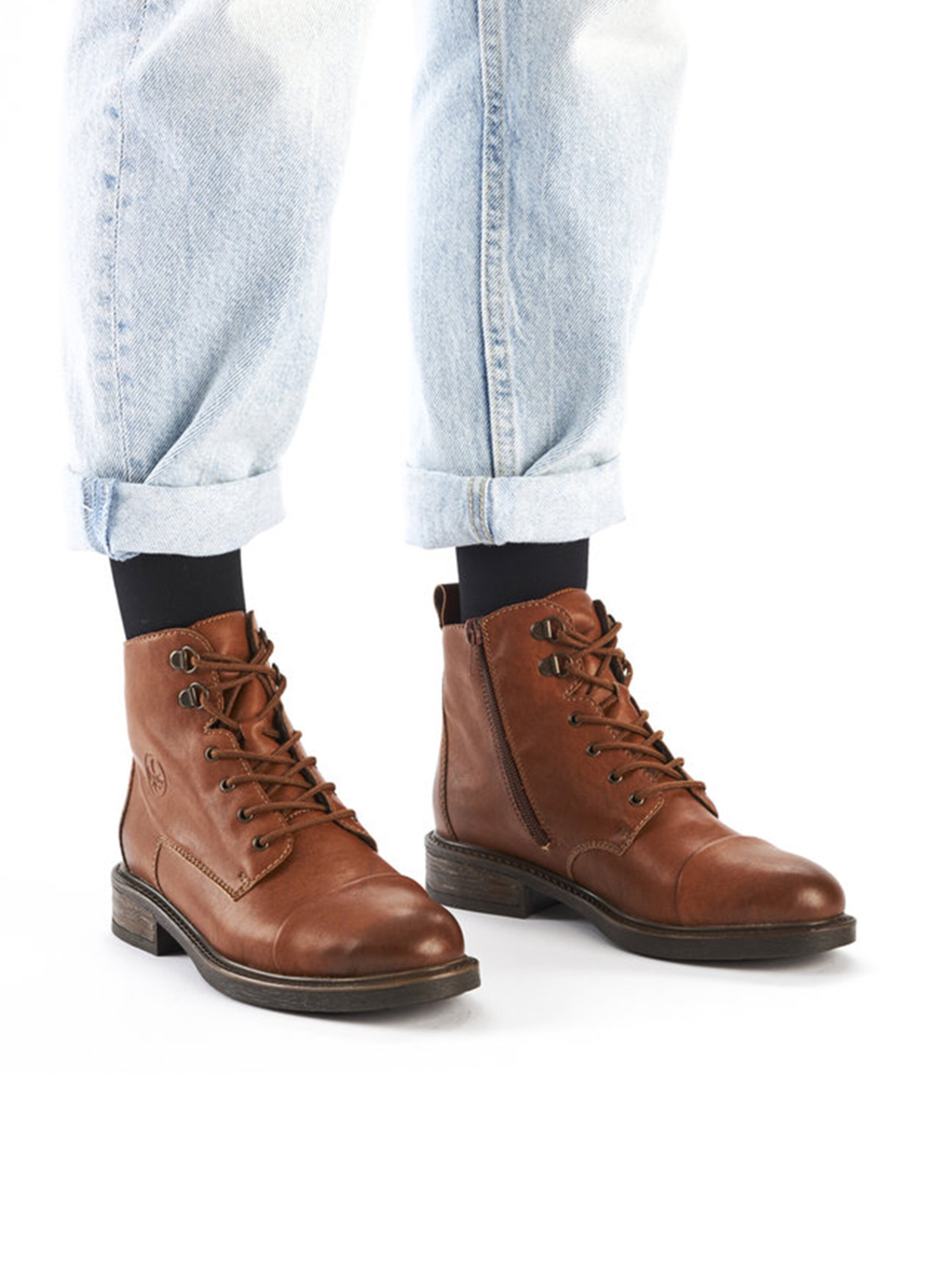 brūns Rieker Sienamie zābaki