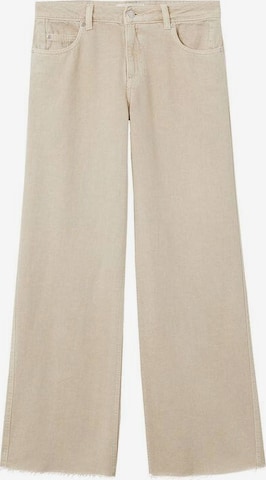 MANGO Wide leg Jeans 'Agnes' in Beige: front