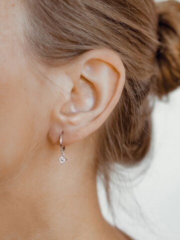 Hey Happiness Earrings 'Floré' in Silver: front