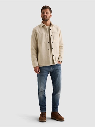 PME Legend Regular fit Overhemd 'Overshirt with wool look and chest pockets' in Beige