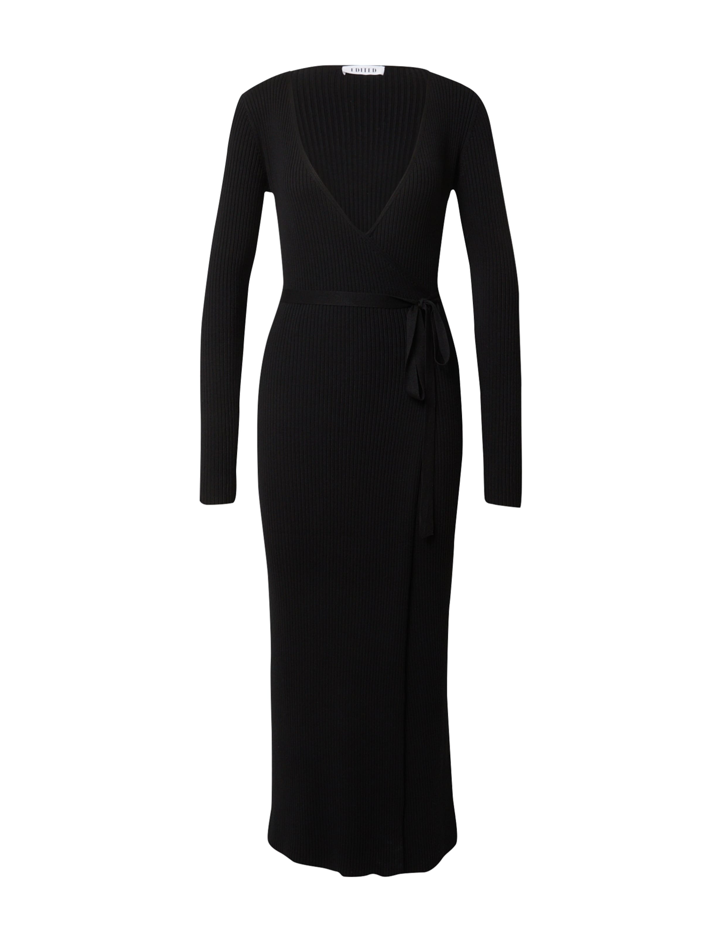 EDITED Úpletové šaty 'Mailien' – černá: přední strana