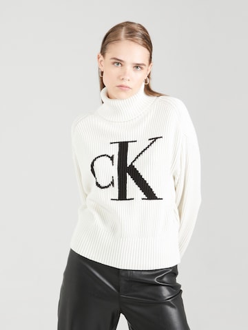 Calvin Klein Jeans Pullover in Weiß: predná strana