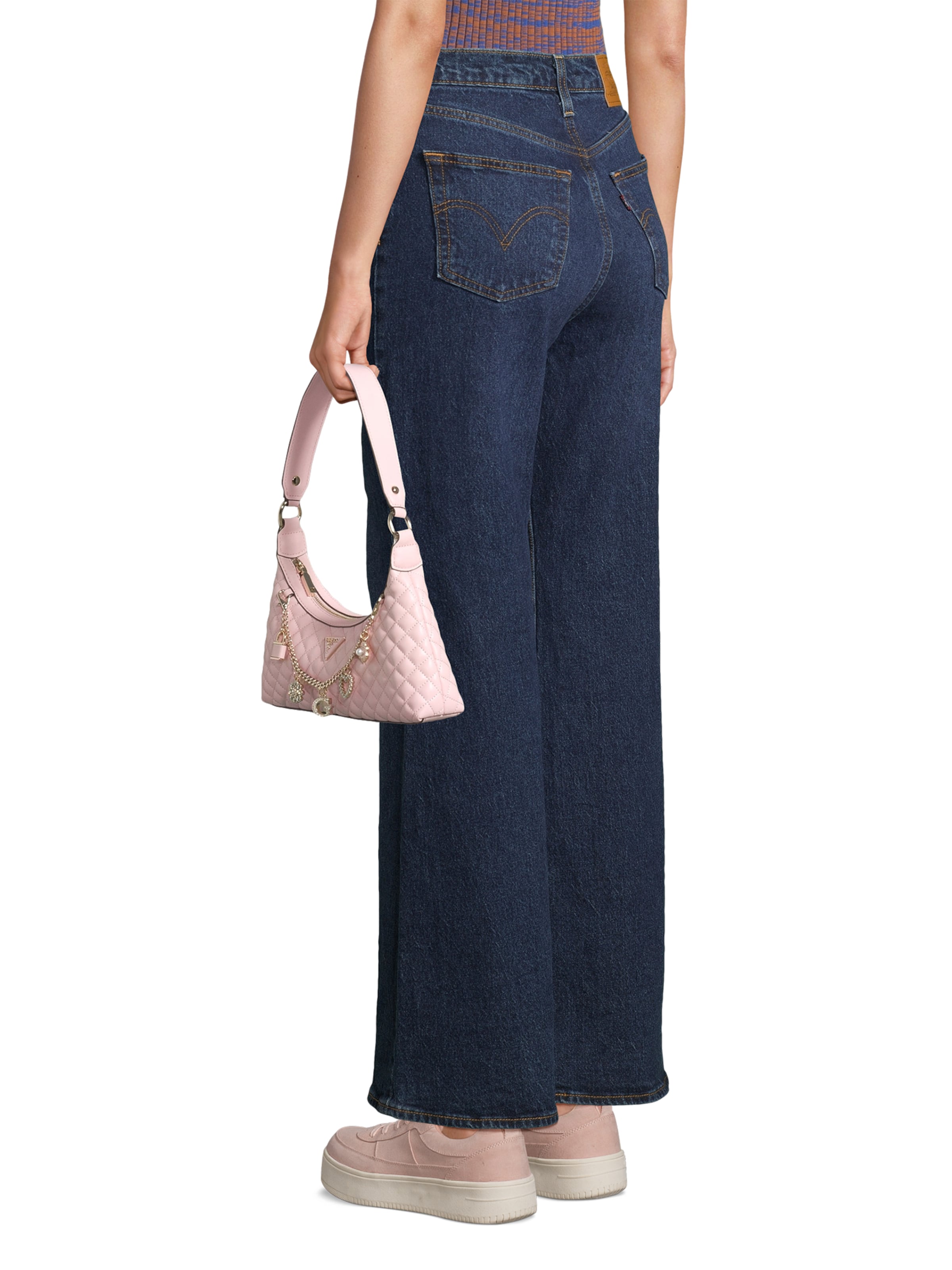 Sac bandoulière 'EVERLEE TOP ZIP SHOULDER BAG' GUESS en rose