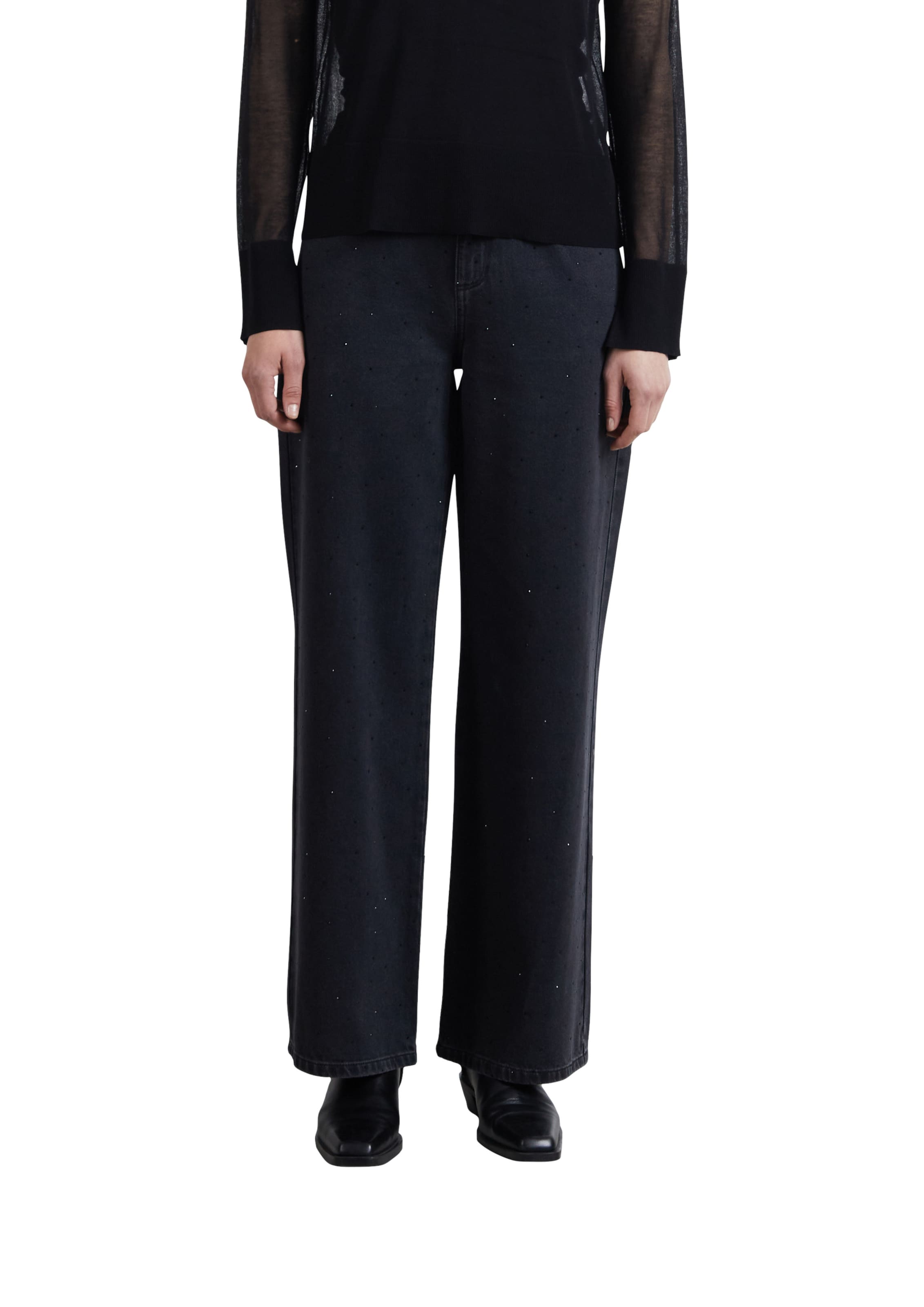 Wide Leg Jean 'Anna' COMMA en gris : devant