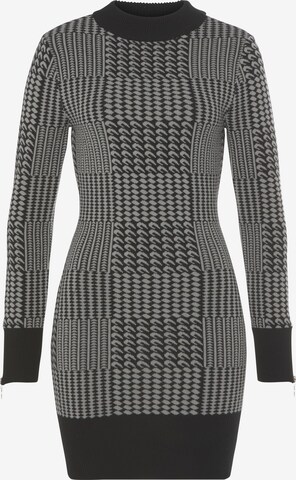 MELROSE Knitted dress in Grey: front