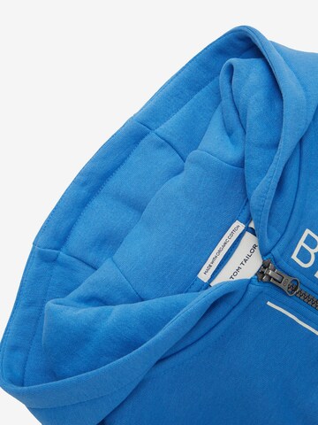 TOM TAILOR Zip-Up Hoodie in Blue