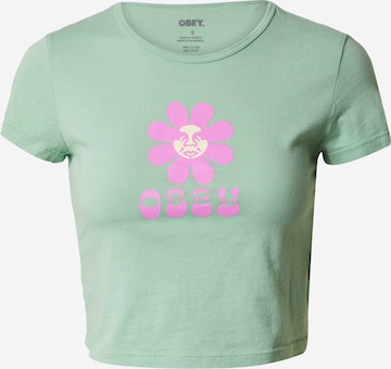 T-shirt Obey en vert : devant