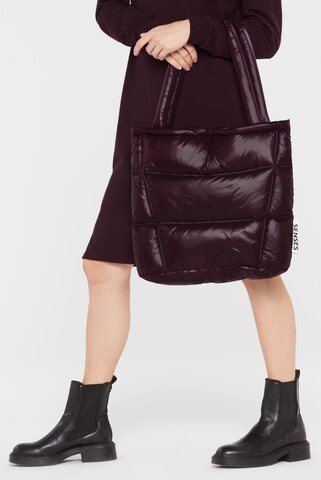 SENSES.THE LABEL Puffer Bag in Braun: Vorderseite