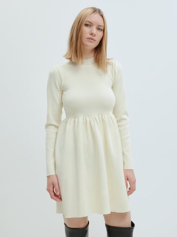 EDITED Gebreide jurk 'Kalea' in Beige: voorkant