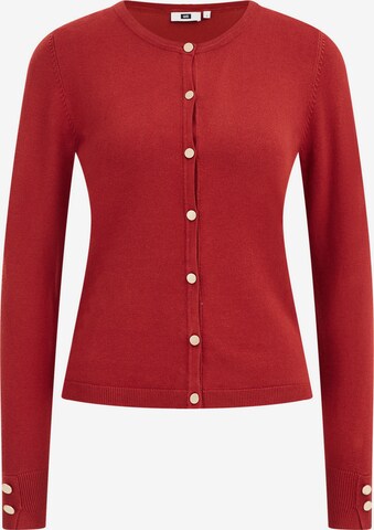 WE Fashion Knit cardigan in Red: front