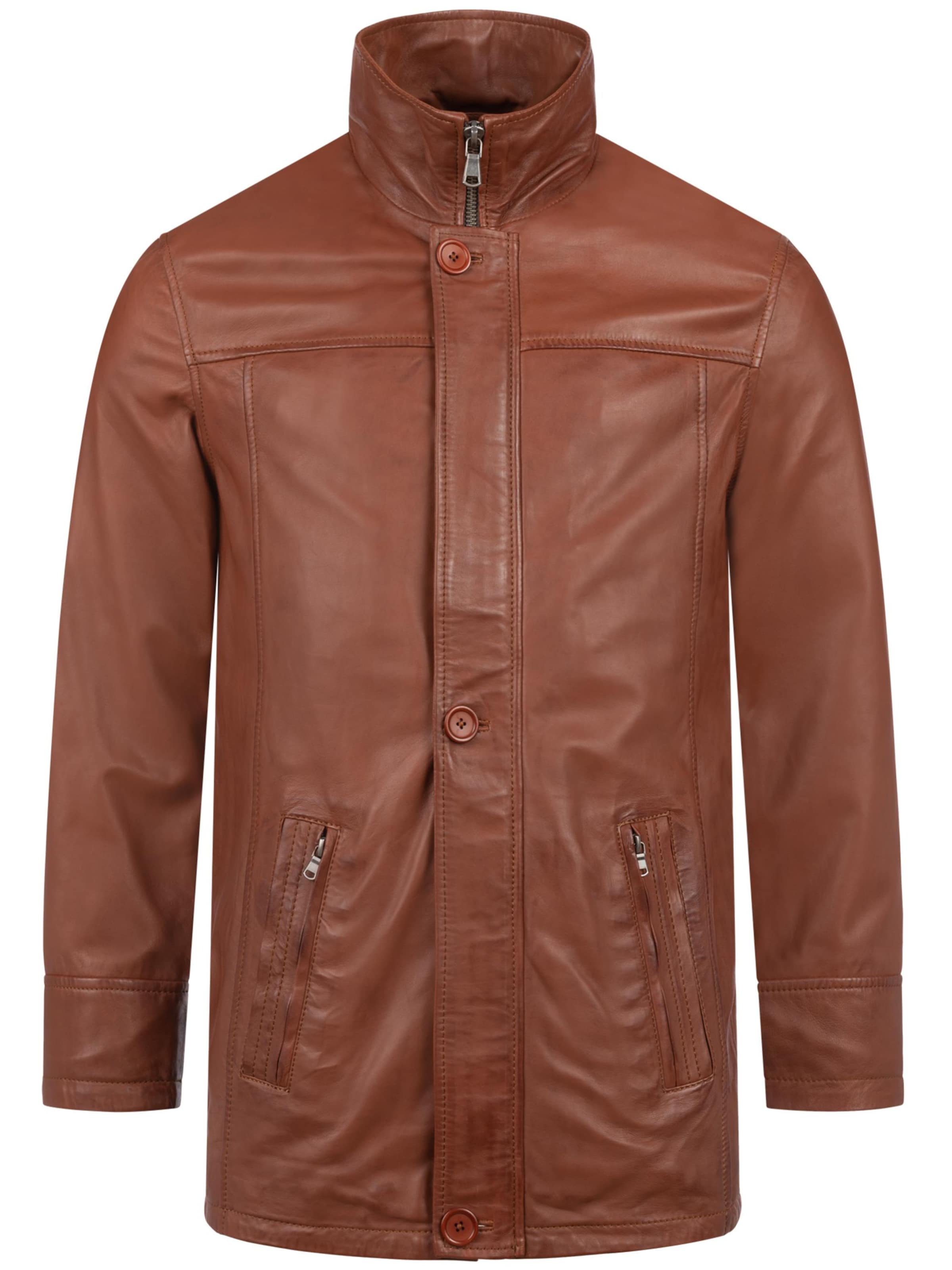 Mouflon Between-Seasons Parka 'Lorenzo' in Brown: front