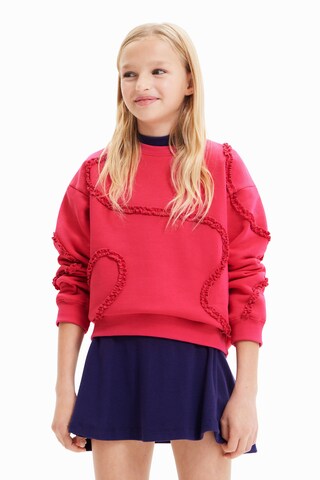 Sweat-shirt Desigual en rouge : devant