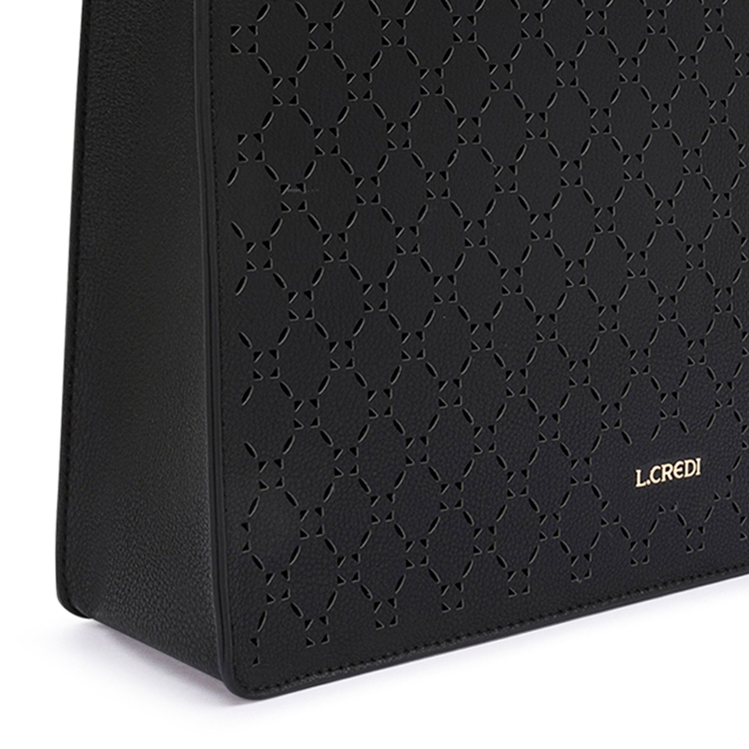 L.CREDI Shopper 'Orchidea' in Zwart