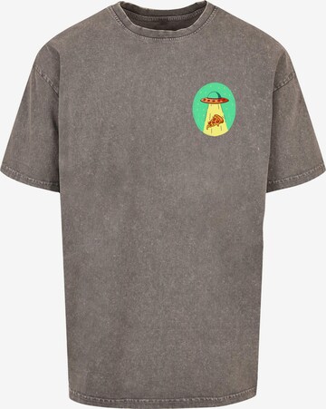 T-Shirt 'Ufo Pizza' Mister Tee en gris : devant