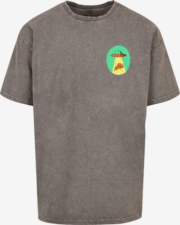 Mister Tee T-Shirt 'Ufo Pizza' in Grau: predná strana
