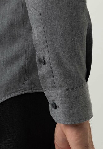 Black Label Shirt Regular Fit Businesshemd 'MELANGE' in Grau