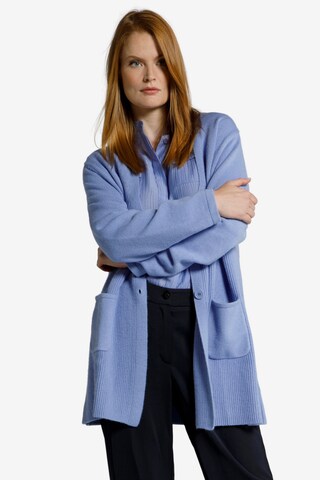 Ulla Popken Knit Cardigan in Blue: front