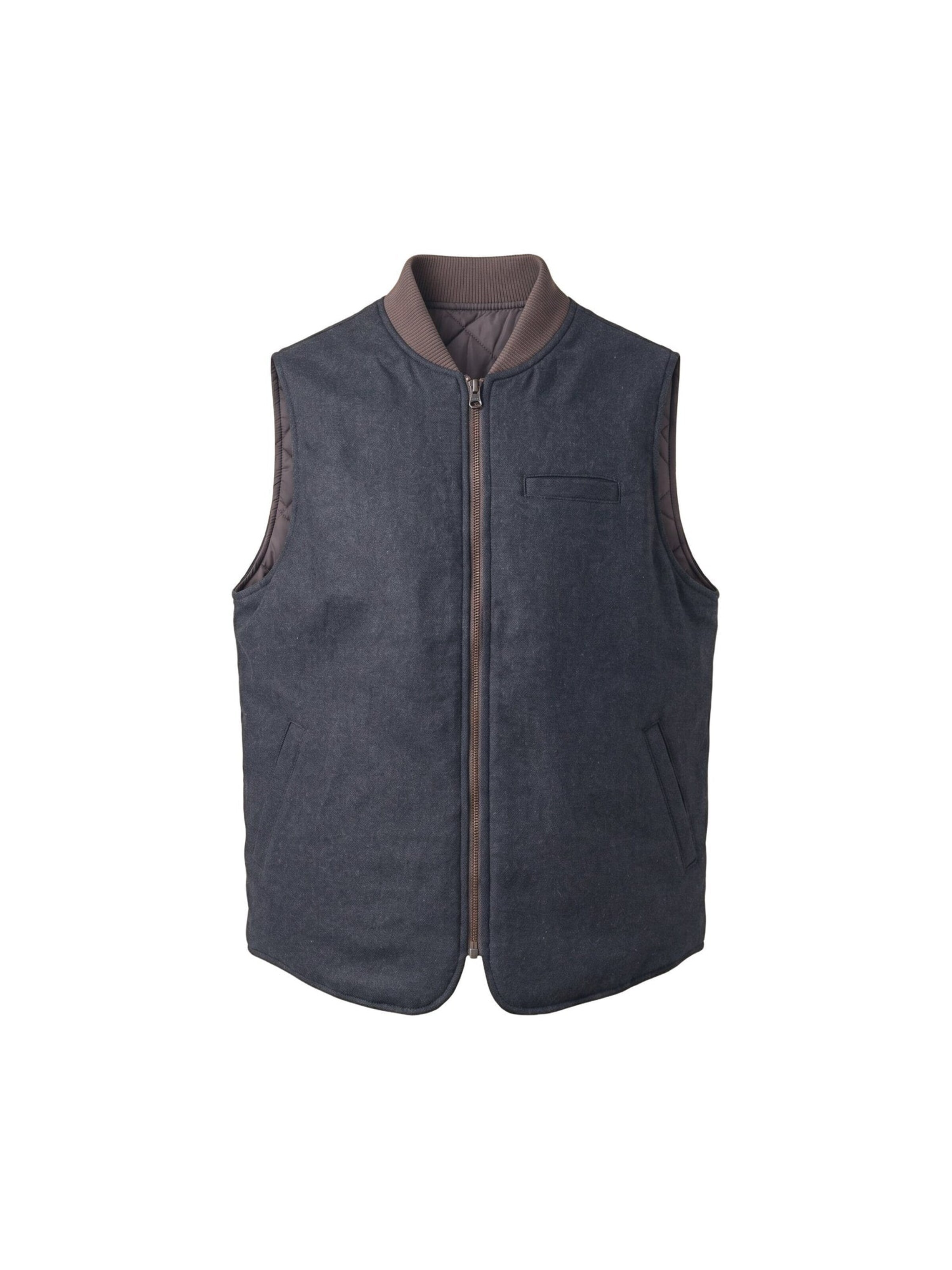Gilet 'REVERSIBLE WOOL VEST OWL BROWN' di Bl'ker Vintage in marrone: frontale