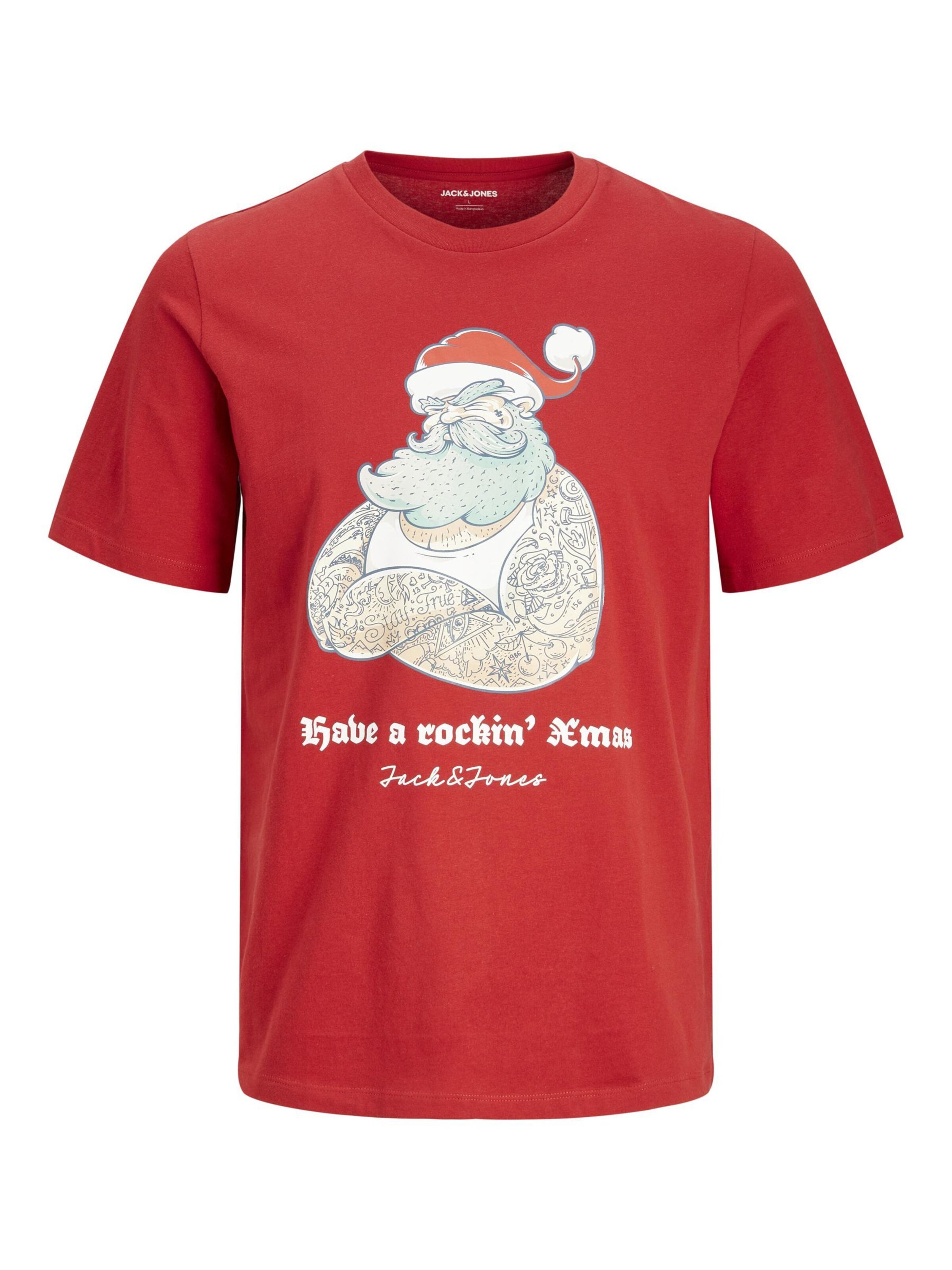 JACK & JONES Bluser & t-shirts 'Xmas Funny' i rød: forside