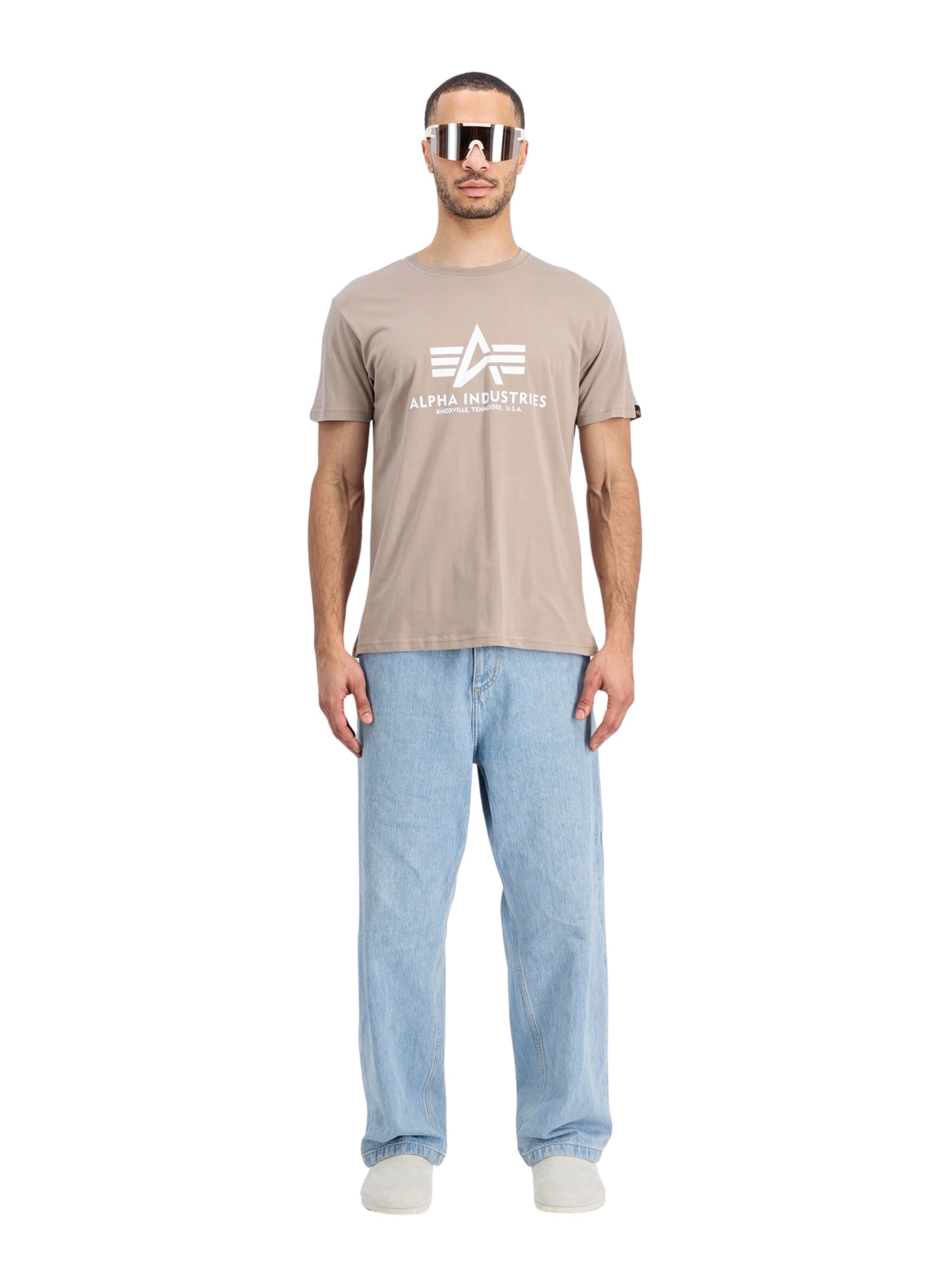 ALPHA INDUSTRIES T-Shirt 'Basic' in Beige: Vorderseite