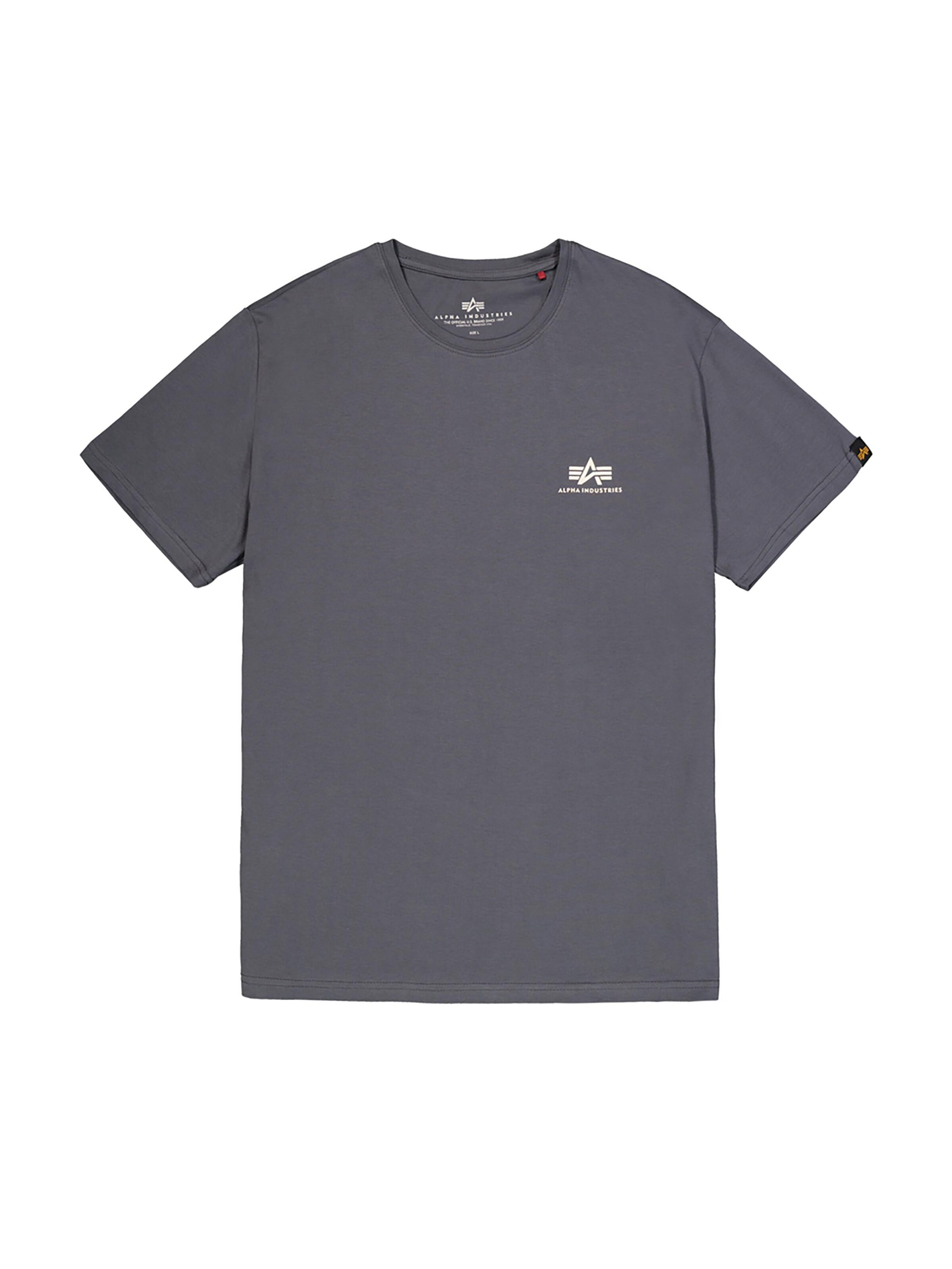 ALPHA INDUSTRIES Shirt 'Basic Small Logo'‌‌ in Grau: Vorderseite