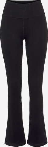 FAYN SPORTS Flared Athletic Pants in Black: front