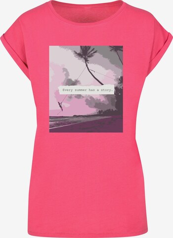 Merchcode T-Shirt 'Summer - Every Summer Has A Story' in Pink: predná strana