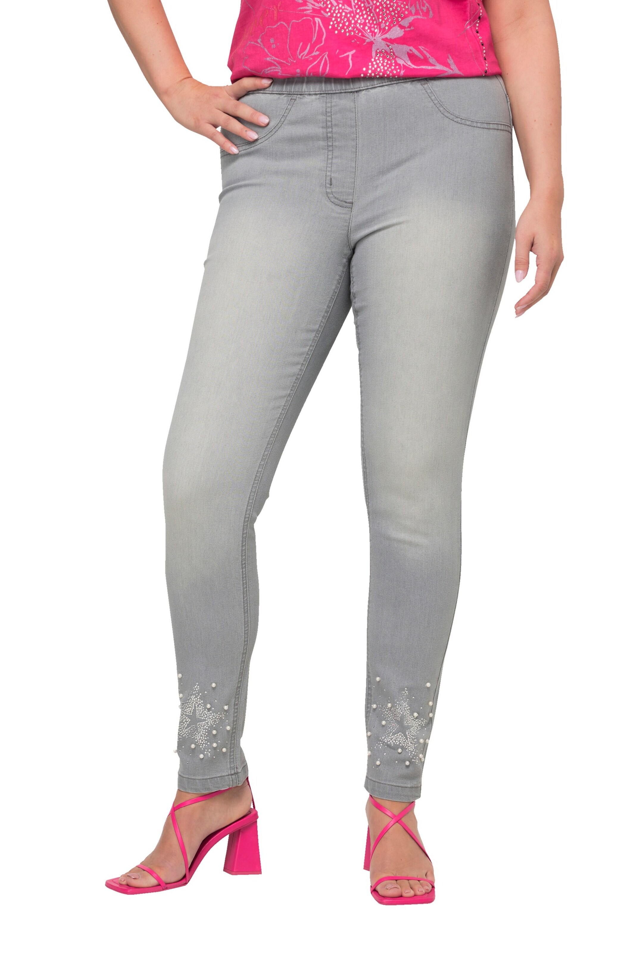 MIAMODA Slimfit Jeggings in Grijs: voorkant
