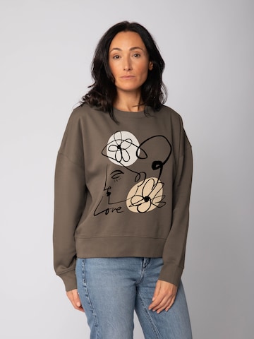 Sweat-shirt 'Self Love ' Watapparel en marron : devant