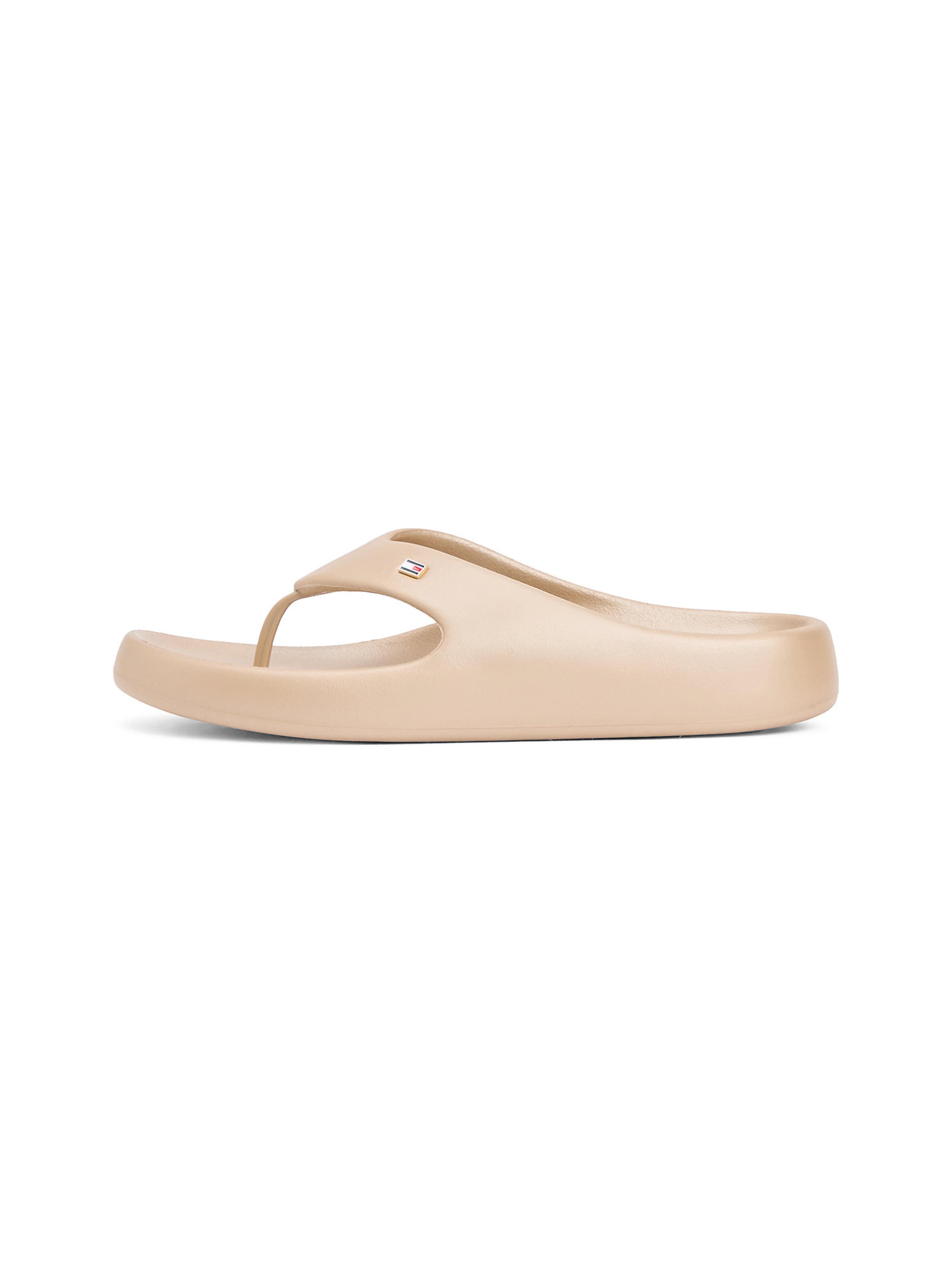 Tongs TOMMY HILFIGER en beige : devant