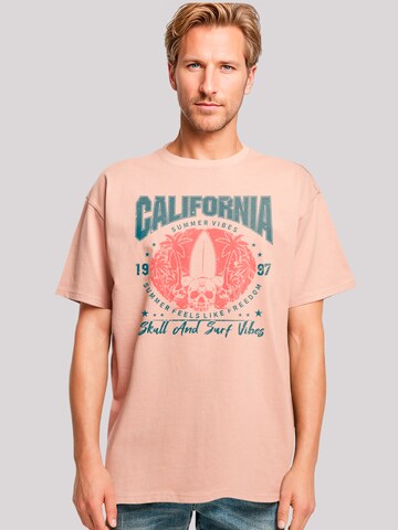 F4NT4STIC Shirt 'California skull summer vibes' in Oranje: voorkant