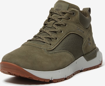 Baskets hautes TIMBERLAND en vert : devant