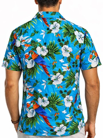 King Kameha Shirt 'Cherryparrot' in Blue