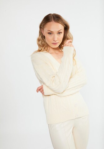 RISA Gebreid vest 'Teylon' in Beige: voorkant