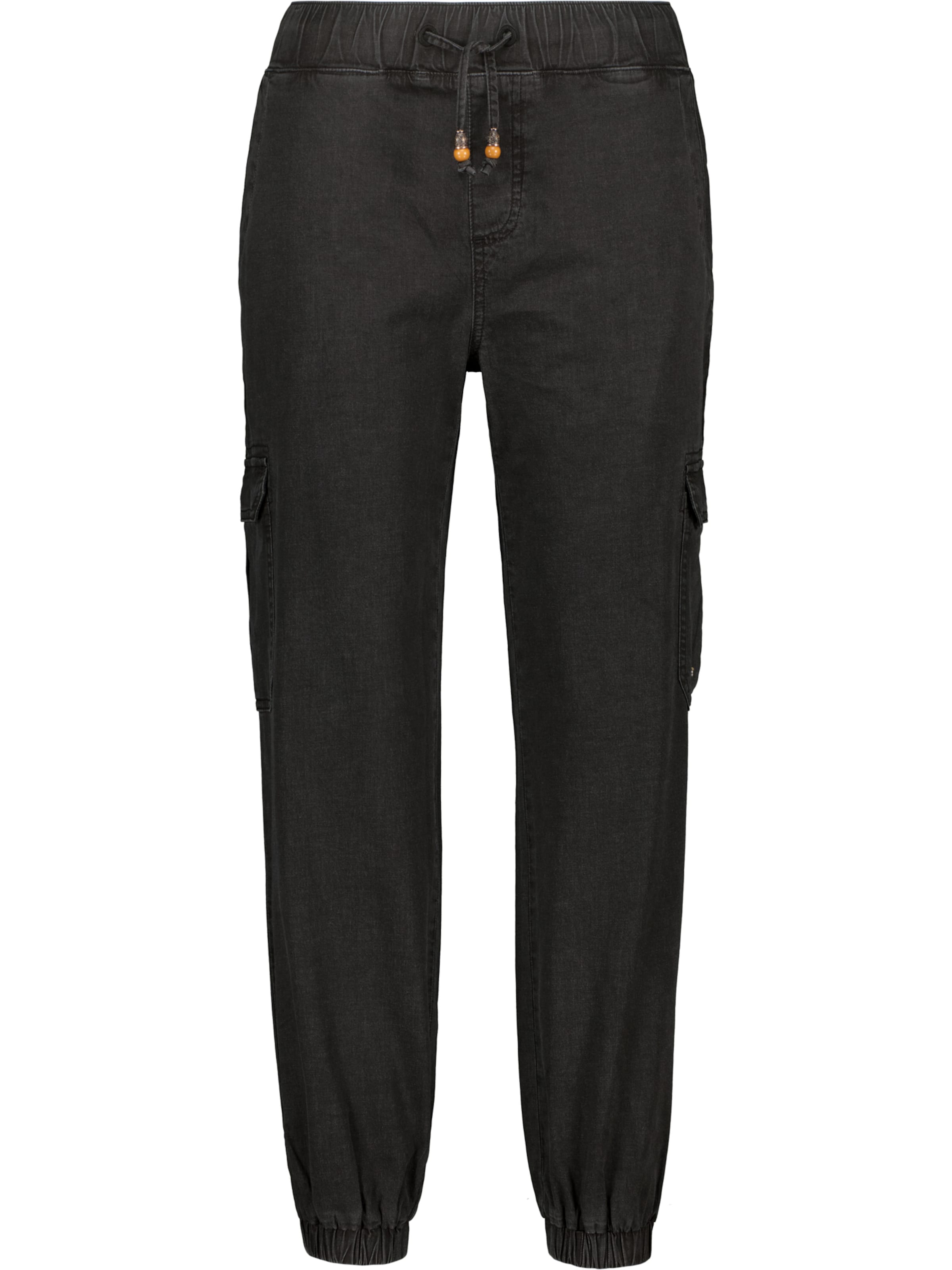 alife & kickin Tapered Cargobroek in Zwart: voorkant