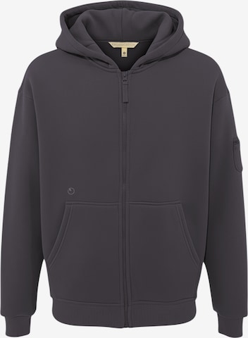Organication Sweatjacke in Grau: Vorderseite