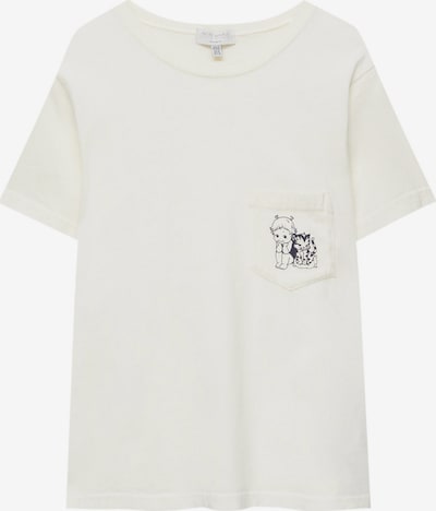 Pull&Bear T-shirt i pastellgul / svart, Produktvy