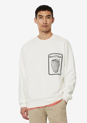 Sweat-shirt Marc O'Polo en blanc : devant