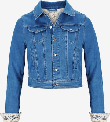 ANNIS WIESBADEN EST. 2021 Janker 'Premium Brautjacke (made in Europe) Jeansjacke mit Spitze & Bestickung' in Blue: front