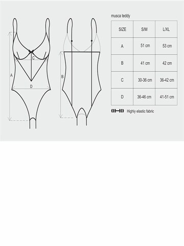 Obsessive Lingerie Bodysuit 'Body Musca' in Black