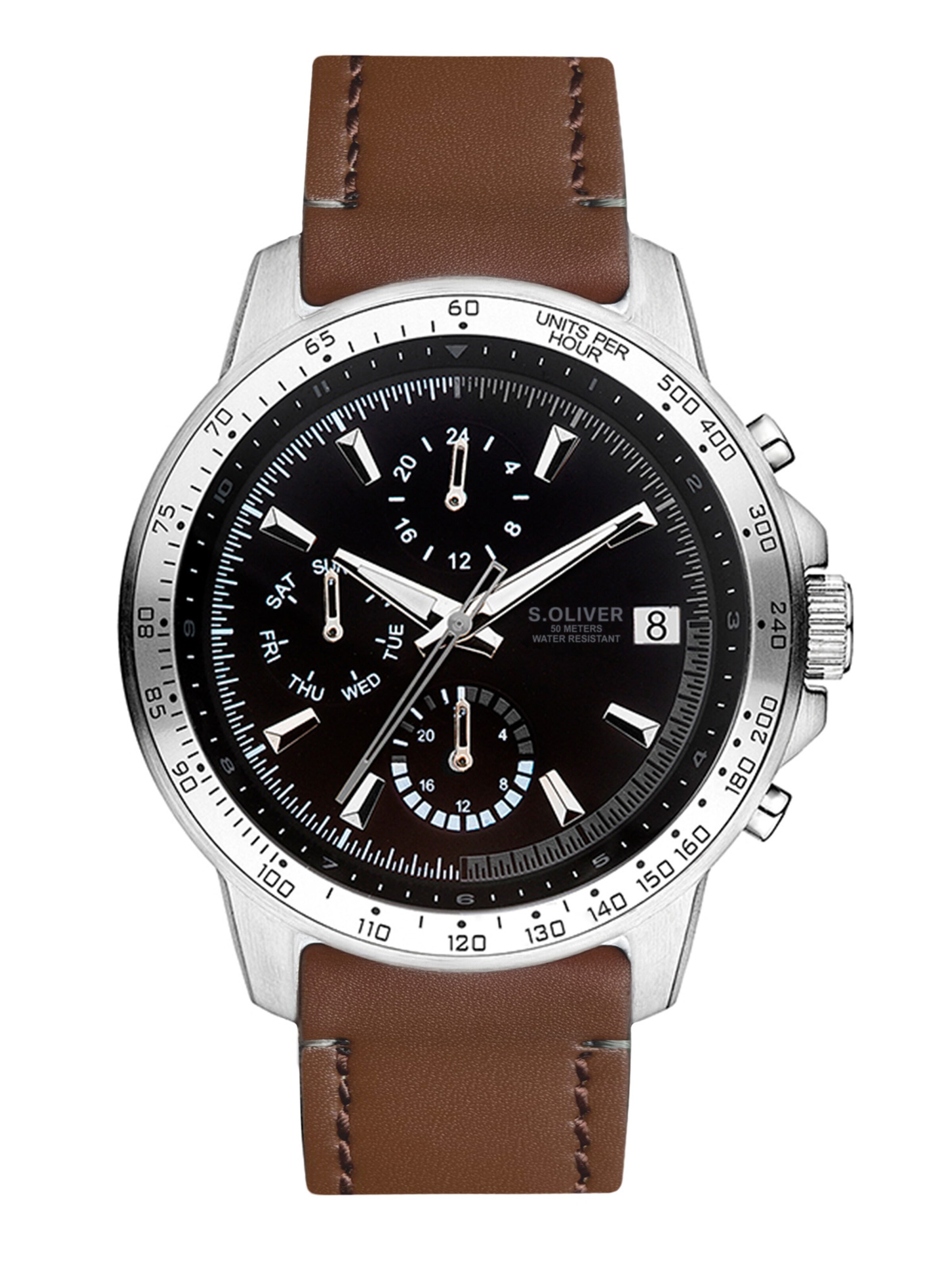 s.Oliver Analoog horloge in Bruin: voorkant