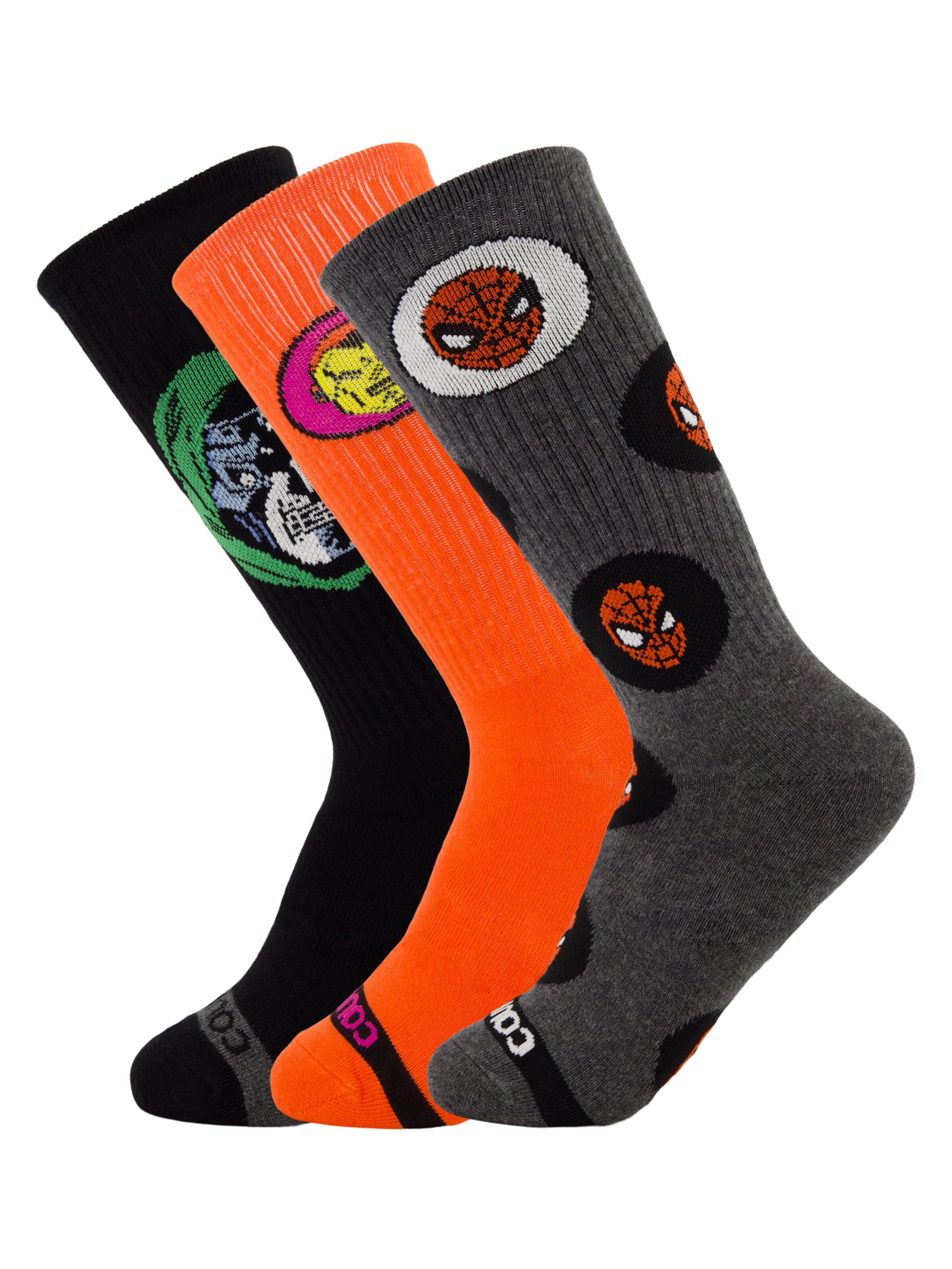 Chaussettes 'Marvel Comics' DISNEY en gris : devant