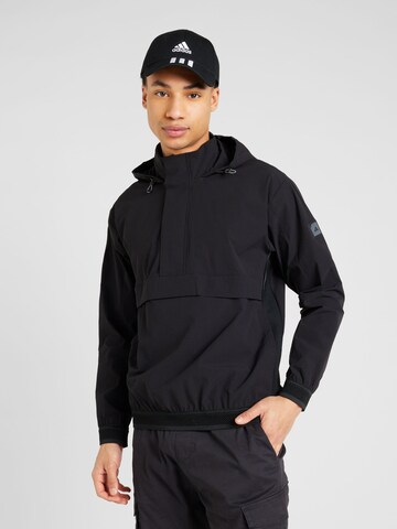 ADIDAS GOLF Athletic Jacket in Black: front