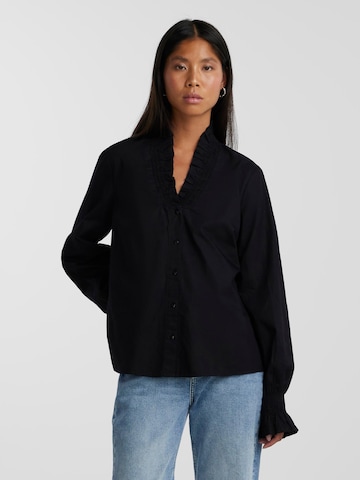 Camicia da donna 'SUNNY' di PIECES in nero: frontale