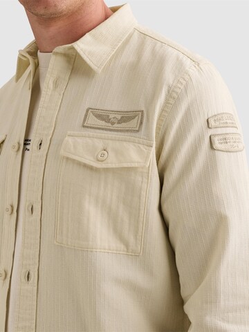 PME Legend Regular fit Overhemd 'Shirt in 100% cotton with chest pockets and badge' in Beige