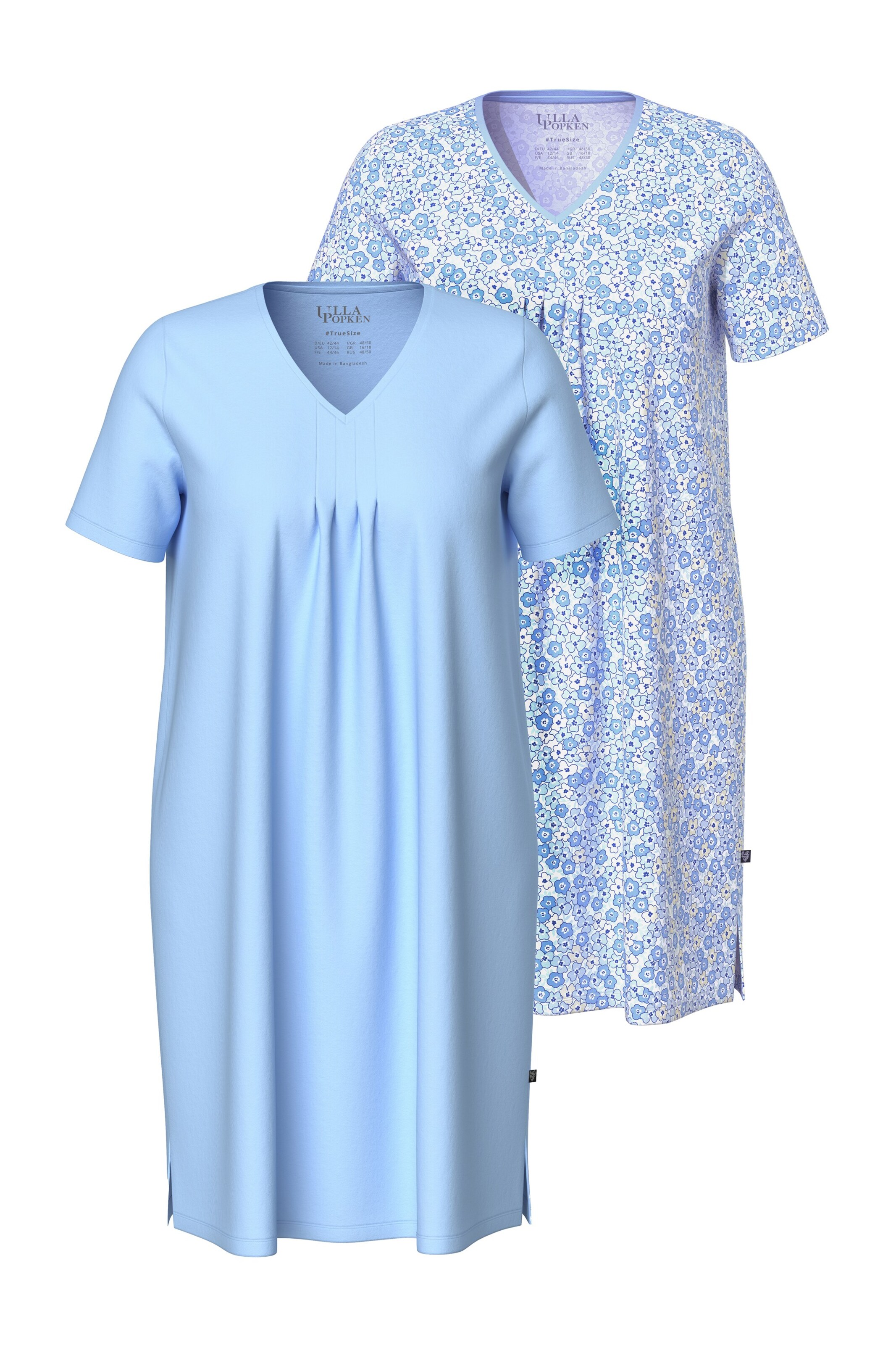 Ulla Popken Nachthemd in Blauw: voorkant