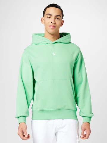 Calvin Klein Jeans Sweatshirt in Groen: voorkant