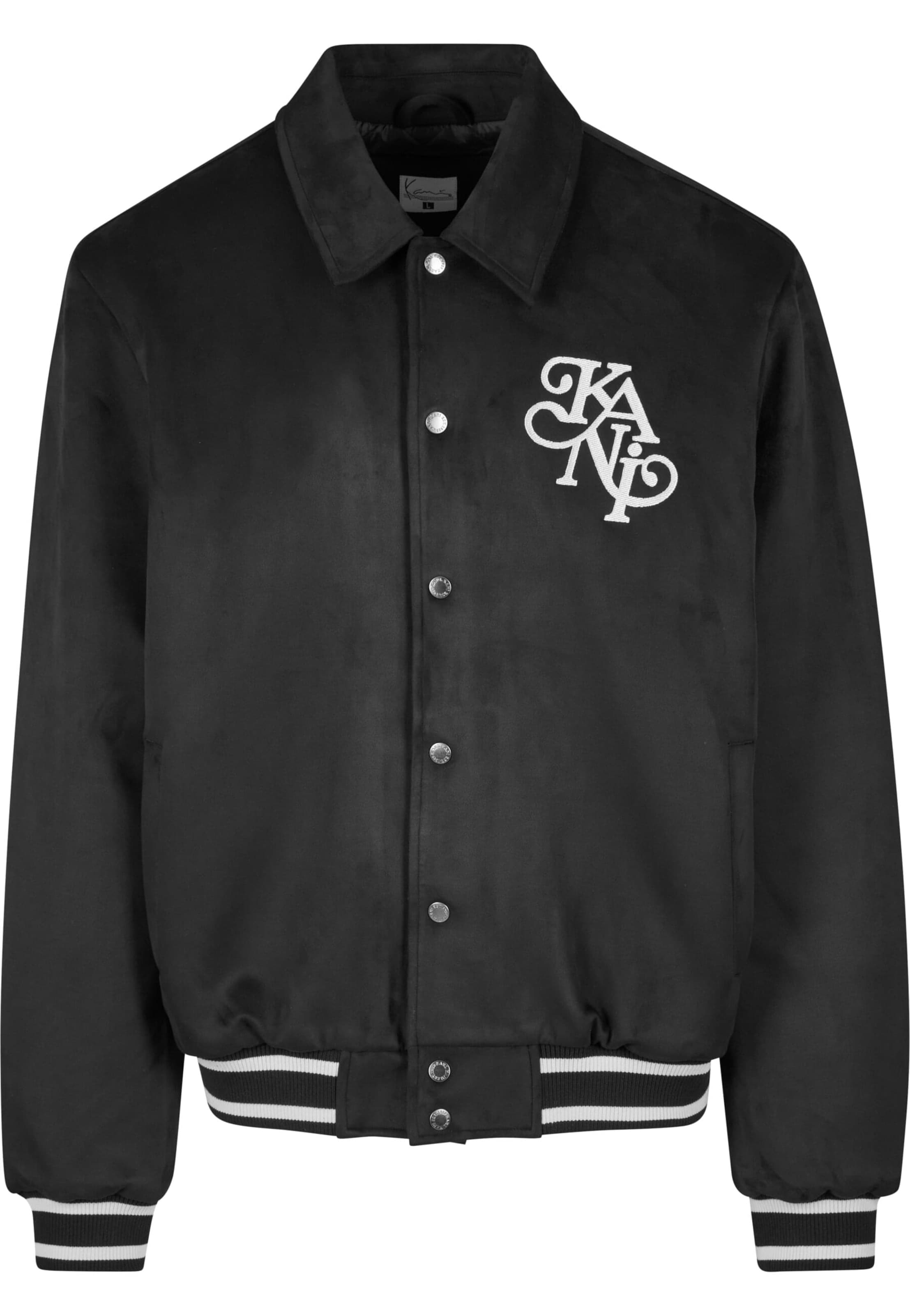 Karl Kani Φθινοπωρινό και ανοιξιάτικο μπουφάν 'Legacy' σε μαύρο: μπροστά